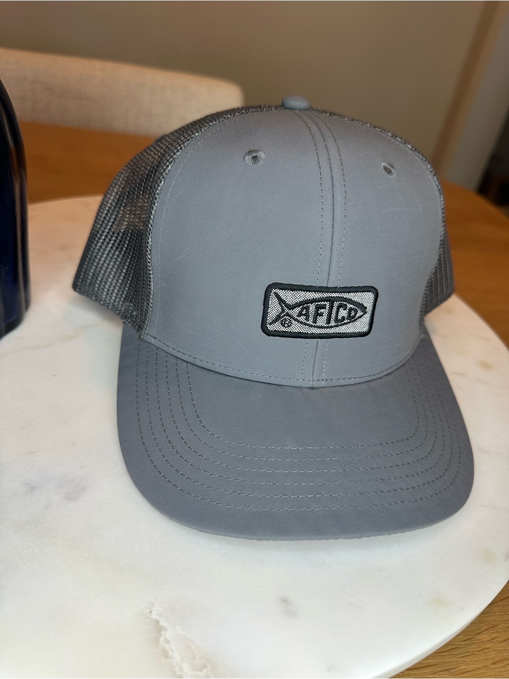 AFTCO Gray Mesh Back Trucker Mens Hat NEW